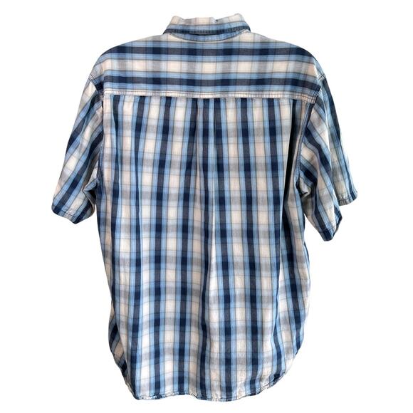 Carhartt Mens‎ Plaid Button Down Shirt Blue Beige Size XL Workwear Chore Outdoor - Picture 2 of 6
